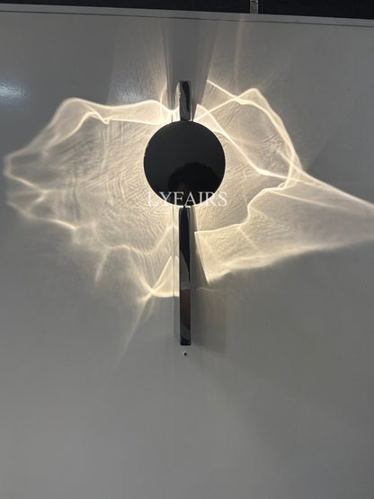 Casora FlowLuxe Ripple LED Wall Light - in bedroom context above headboard